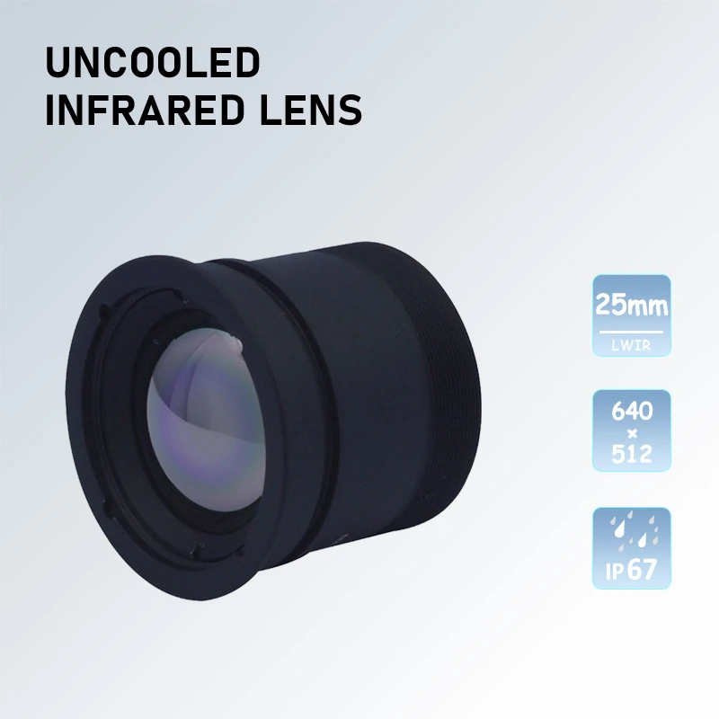 Lentilles LWIR infrarouges &agrave; ondes longues 25 mm 640 &times; 512